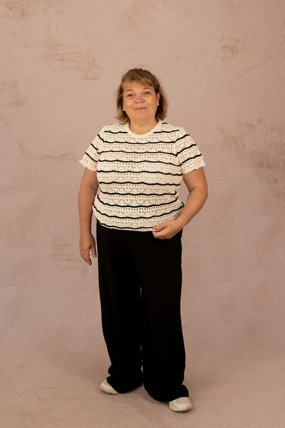 Pantalon habillé coupe wide noir - Pantalon Berlin