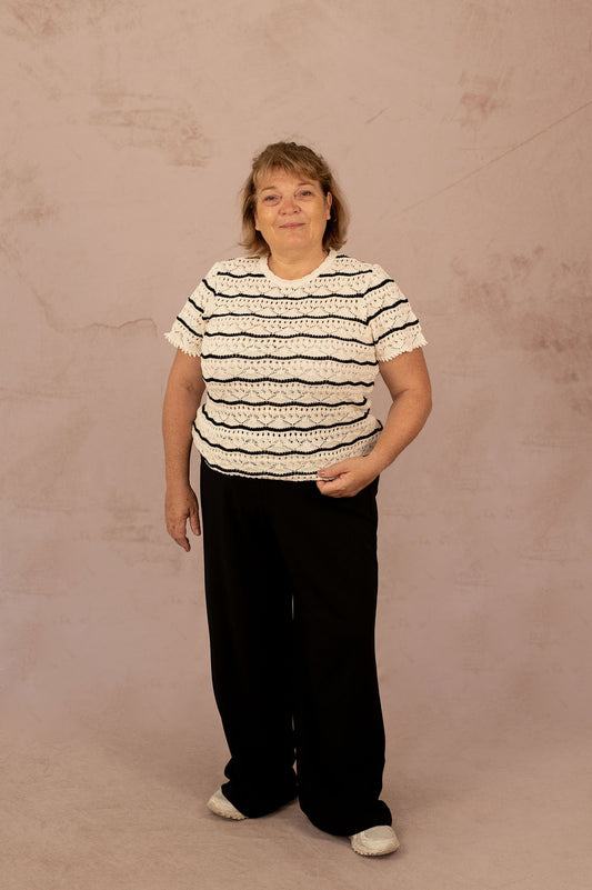 Pantalon habillé coupe wide noir - Pantalon Berlin