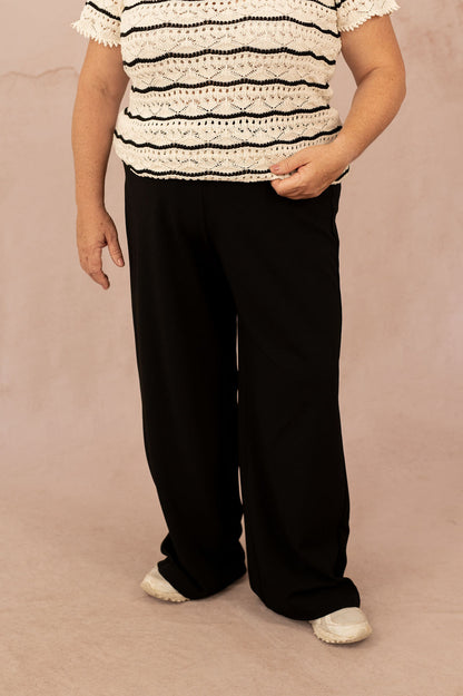 Pantalon habillé coupe wide noir - Pantalon Berlin