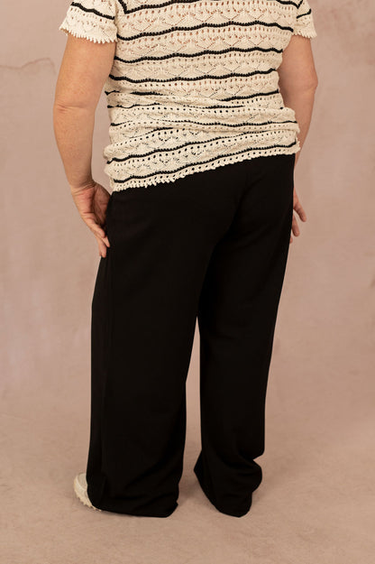 Pantalon habillé coupe wide noir - Pantalon Berlin