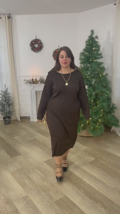 Robe Talia – Robe longue scintillante col rond