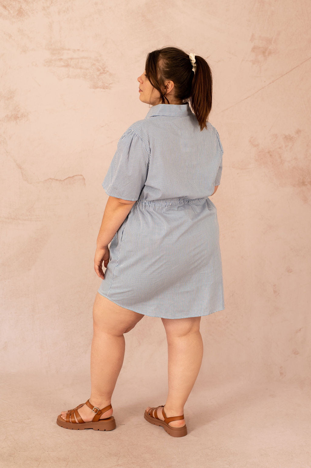 Robe chemise rayée - Robe Marina, vue de dos