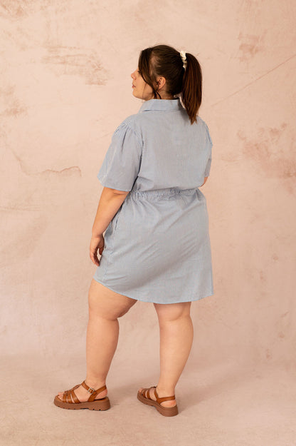 Robe chemise rayée - Robe Marina, vue de dos