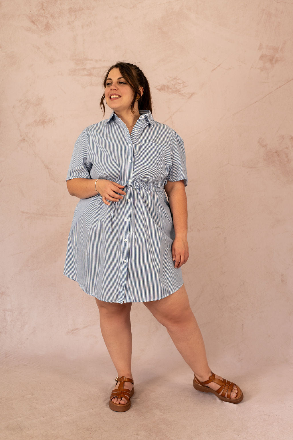 Robe chemise rayée - Robe Marina, vue de face