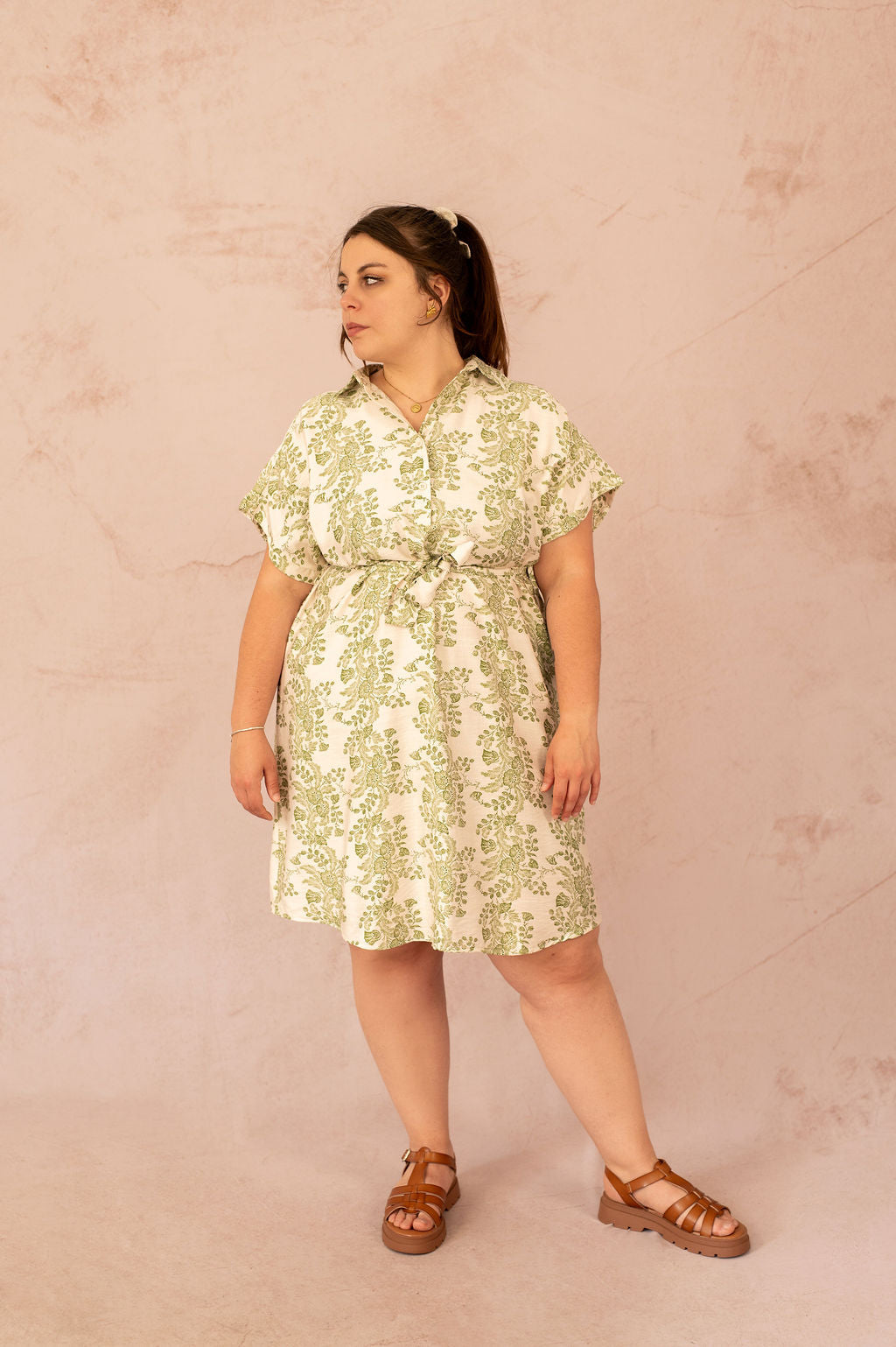 Robe trapèze à imprimé - Robe Isra, vue de face