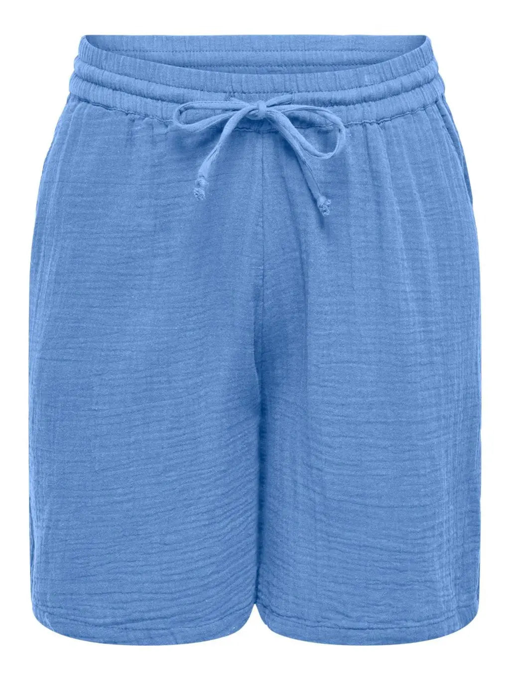Short Thyra bleu en gaze de coton – vue produit face