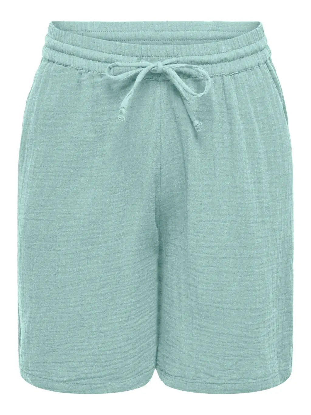 Short Thyra vert en gaze de coton – vue produit face