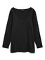 T-shirt noir basique grande taille manches longues – à plat