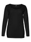 T-shirt noir à manches longues grande taille – vue de face