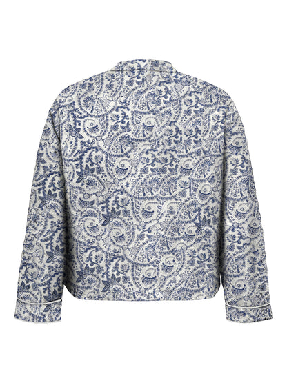 Veste Hallie matelassée à imprimé cachemire bleu vue de dos