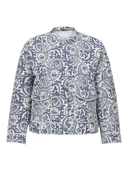 Veste Hallie matelassée à motifs cachemire bleu vue de face