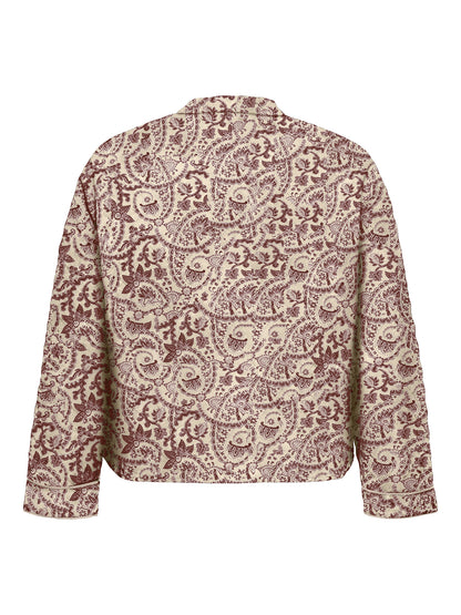 Veste Hallie matelassée à imprimé cachemire bordeaux vue de dos