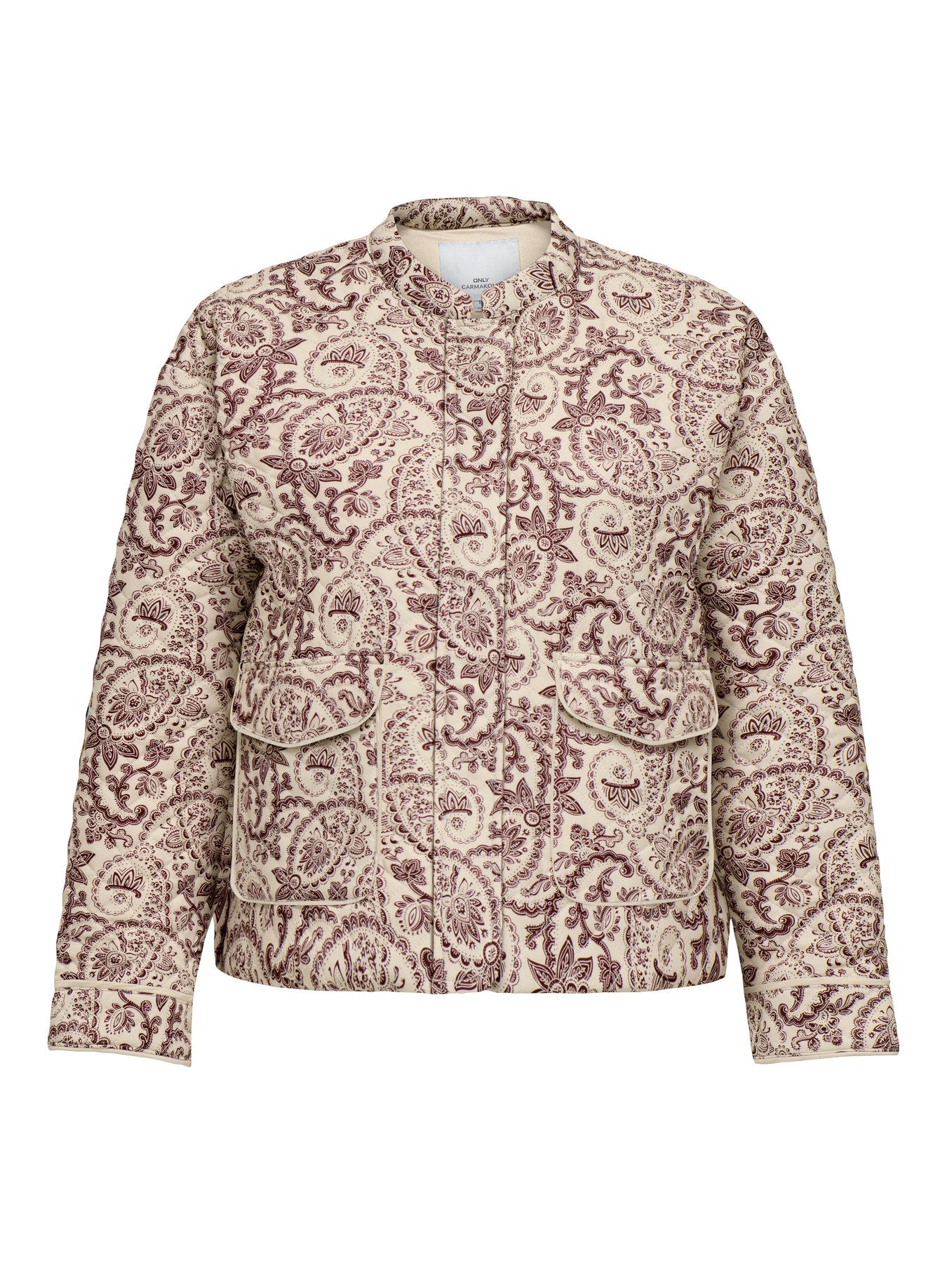 Veste Hallie matelassée à motifs cachemire bordeaux vue de face